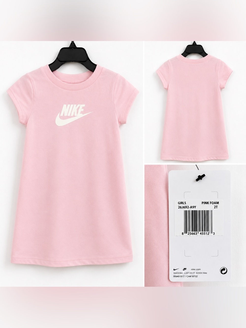Nike Pink Short-Sleeve Tee Dress